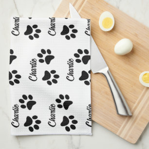Schattigee Black Paw Pet Lover naam Keuken Theedoek
