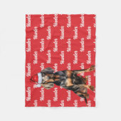 Schattigee Black Tan Coonhound Dog Kerstvakantie Fleece Deken (Voorkant)