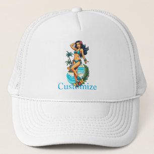 Schattigee Blackhaired Bikini Beach Girl Thunder_C Trucker Pet