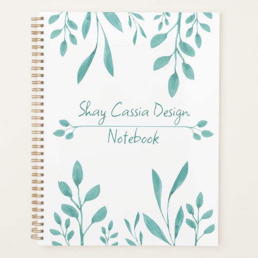 Schattigee bladachtige botanische aangepaste naam planner (Voorkant)