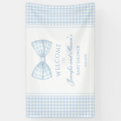 Schattigee blauw boog stropdas baby boy shower wel spandoek (Verticaal)