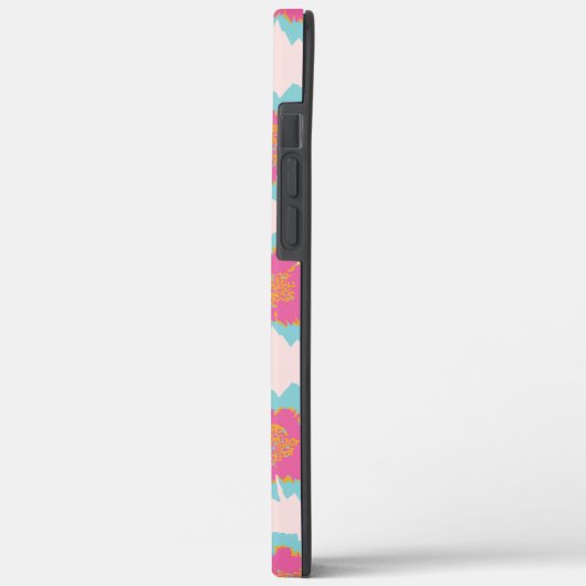 Schattigee blauw en roze bloemenprint Case-Mate iPhone case (Achterkant / Links)