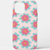 Schattigee blauw en roze bloemenprint Case-Mate iPhone case (Achterkant)