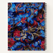 Schattigee Blauwe Bloemen Aangepaste naam om te do Notitieboek (Achterkant)