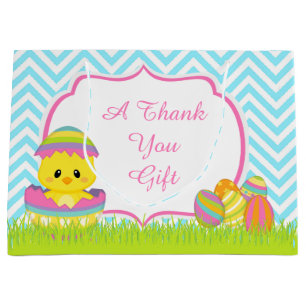 Schattigee Blauwe Chevrons Paashaas Easter Egg Hun Groot Cadeauzakje