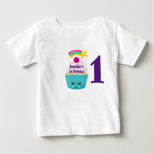Schattigee Blauwe Cupcake met Kawaii Gezicht 1e Ve