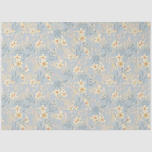 Schattigee Blauwe Daisy floral decoupage Tissuepapier (Voorkant)