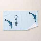 Schattigee blauwe dolfijnen kinder handdoek (Handdoek)