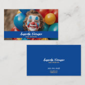 Schattigee Blauwe en Gele Clown Gezicht Schilderen Visitekaartje (Voorkant / Achterkant)