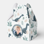 Schattigee Blauwe Groene Dinosaurus Aangepaste Fot Bedankdoosjes (Voorkant Zijde)