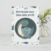 Schattigee Blauwe Groene Dinosaurus Aangepaste Fot Bedankkaart (Staand voorkant)