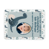 Schattigee Blauwe Groene Dinosaurus Aangepaste Fot Magneet (Horizontaal)