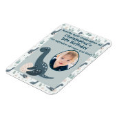 Schattigee Blauwe Groene Dinosaurus Aangepaste Fot Magneet (Linkerzijde)