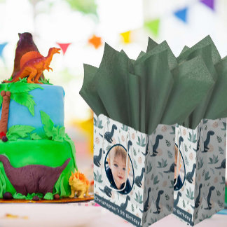 Schattigee Blauwe Groene Dinosaurus Aangepaste Fot Medium Cadeauzakje
