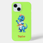 Schattigee blauwe karate dinosaurus Case-Mate iPhone case (Achterkant)