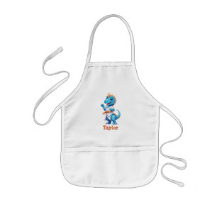 Schattigee blauwe karate dinosaurus kinder schort