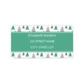 Schattigee blauwe kerstboom etiket (Voorkant)