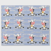 Schattigee blauwe Koe Cadeaupapier (Vlak)