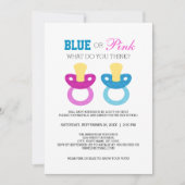 Schattigee Blauwe of Roze Fopspeen Gender Reveal P Kaart (Voorkant)