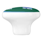 Schattigee blauwe olifant keramische knop (Zijkant)