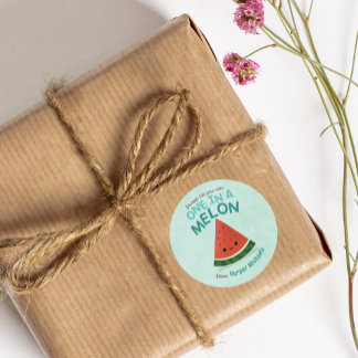 Schattigee Blauwe Watermeloen School Classroom Val Ronde Sticker