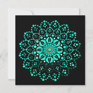Schattigee Blauwgroen Mandala Blank Note Kaart