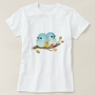 Schattigee Blauwvogels op Tak T-shirt