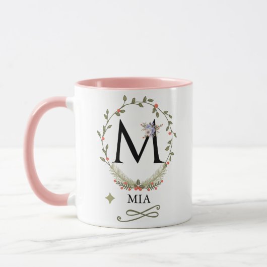 Schattigee bloembrief M Monogram Mok (Links)