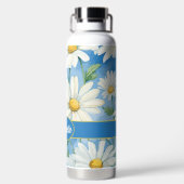 Schattigee Bloemen Daisies met Naam Waterfles (Achterkant)