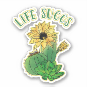 Schattigee Bloemen en Cacti Succulent Gag Sticker