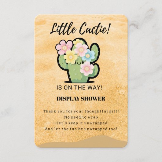 Schattigee Bloemen Kleine Cuctie Kawaii Baby showe Informatiekaartje (Voorkant)