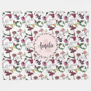 Schattigee Bloemen Kolibrie Tuin Fleece Deken
