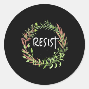 Schattigee bloemen - Resist Ronde Sticker