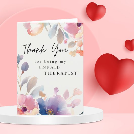 Schattigee Bloemen Waterverf Beste Vriend Grappig Bedankkaart