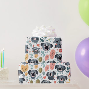 Schattigee bloemenkoala's dierenbomen Wrapping Pap Cadeaupapier