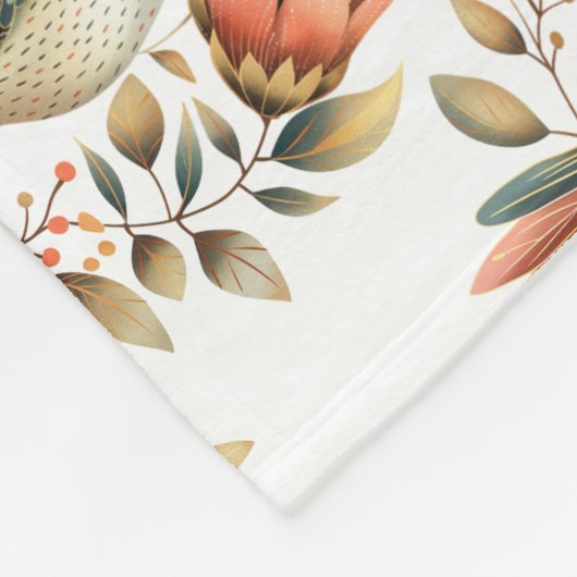 Schattigee Bloemenkolibrie Fleece Deken (Hoek)