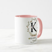 Schattigee bloemenletter K Monogram Mok (Voorkant rechts)