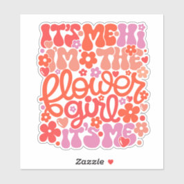 Schattigee Bloemenmeisje bruiloft "Hi It's Me" Sti Sticker