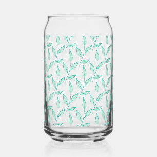 Schattigee bloemenpatroon achtergrond blikvorm glas