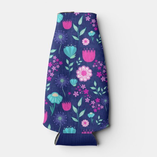 Schattigee bloemenpatroon achtergrond flesjeskoeler (Voorkant)