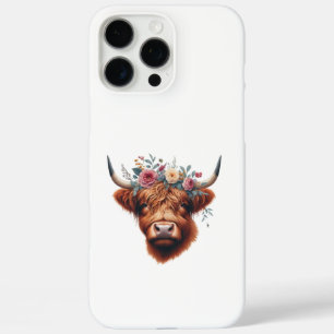 Schattigee, bloemenrijke / voorjaar Highland koe iPhone 16 Pro Max Hoesje
