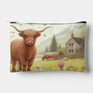 Schattigee, bloemenrijke / voorjaar Highland koe Etui