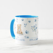 Schattigee bloementeddybeer baby shower cadeau mok (Voorkant links)