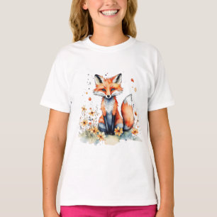 Schattigee bloemenvos t-shirt