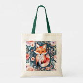Schattigee bloemenvos tote bag (Achterkant)