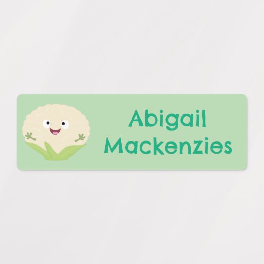 Schattigee bloemkool plantaardige cartoon geperson labels (Design 1)