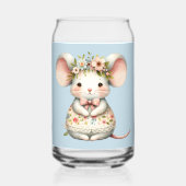 Schattigee Bloemmuis Jurk Bloemkroon Blikvorm Glas (Voorkant)