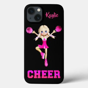 Schattigee Blonde Cheerleader Gepersonaliseerd iPhone 13 Hoesje