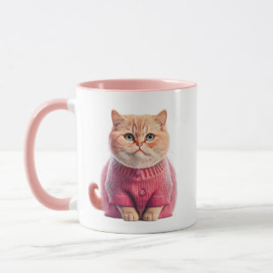 Schattigee Blonde Kat Mok met Roze Jas - "Purrr"
