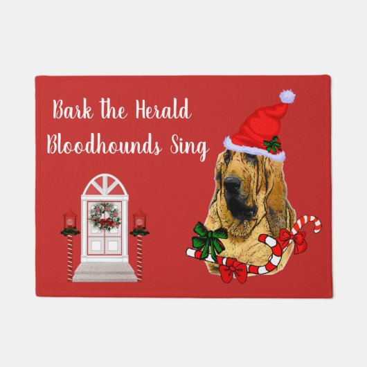 Schattigee Bloodhound Christmas Deurmat (Voorkant)